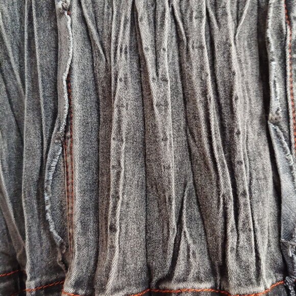 Womens Crepe Faded Grunge Rocker Steampunk Regency Victorian Vampire Shirt L - Picture 10 of 14